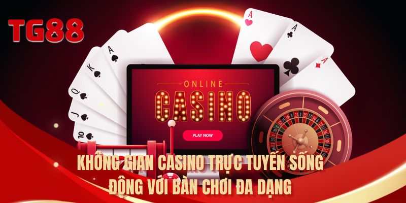 Không gian casino trực tuyến sống động với bàn chơi đa dạng
